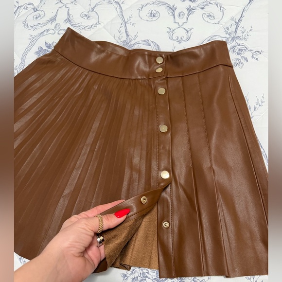 Zara Brown Mini Skirt with Button Accents - Picture 7 of 8